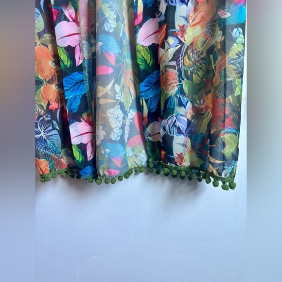 Colorful Floral Kimono - Tropical Beach Coverup - Picture 3 of 11